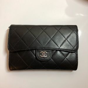 Authentic Chanel Lambskin Small Flap Wallet shw